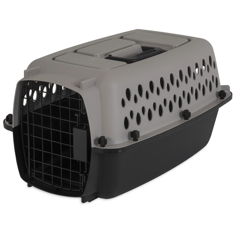 Pet Portable Kennel for Dogs, Hard-Sided Travel Carrier, Durable, Metal Door, Bl0