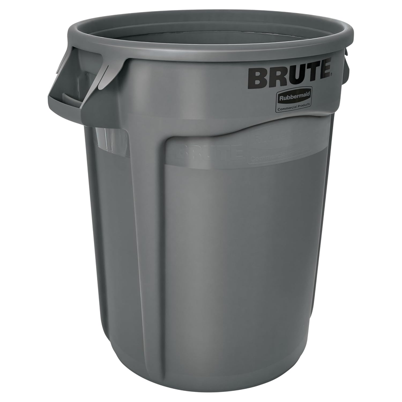 32-Gal Heavy-Duty Trash Can with Venting Channels, Gray Garbage Bin0