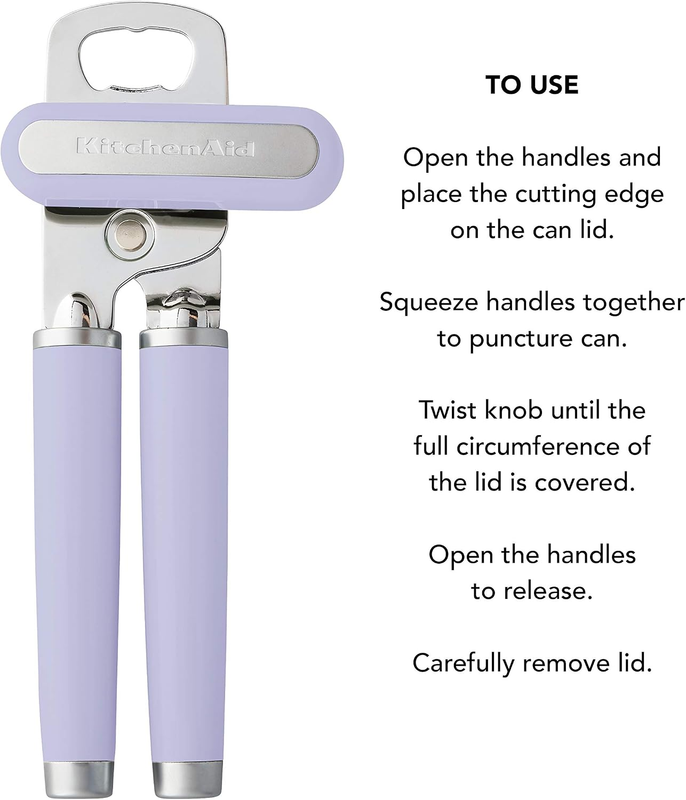 KitchenAid Classic Can Opener Bottle Opener Stainless Steel Lavender6