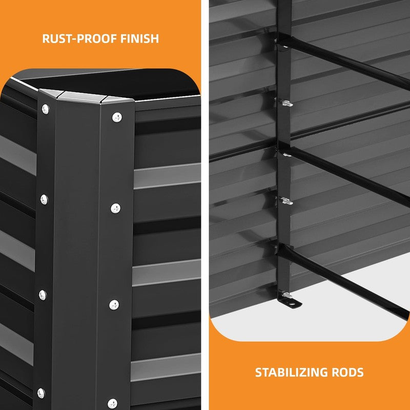2-Pack 6Ftx3Ftx2Ft Large Raised Garden Bed Kit,Outdoor Galvanized Metal Patio Pl4