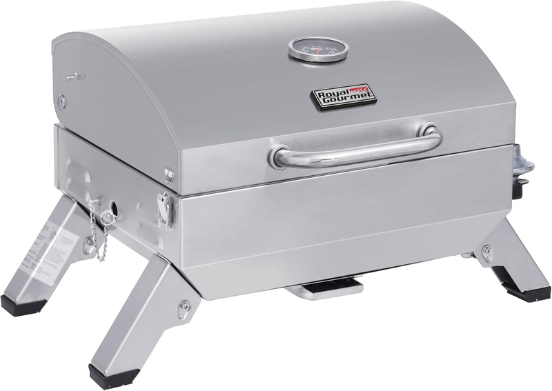 GT1001 Portable Stainless Steel Gas Grill 10,000 BTU Tabletop BBQ Silver0