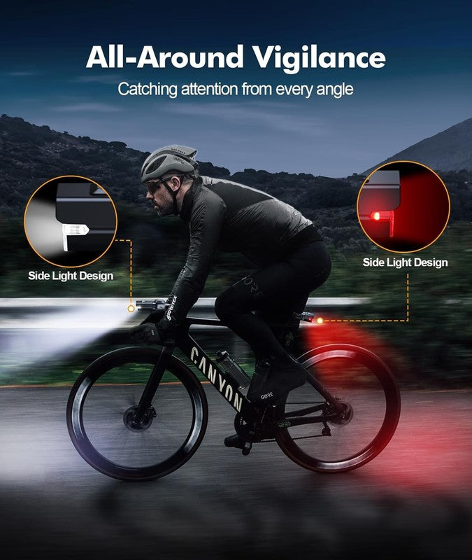 Bike Light Set 3+6 Modes USB Rechargeable Front & Rear IP65 Waterproof Lights1