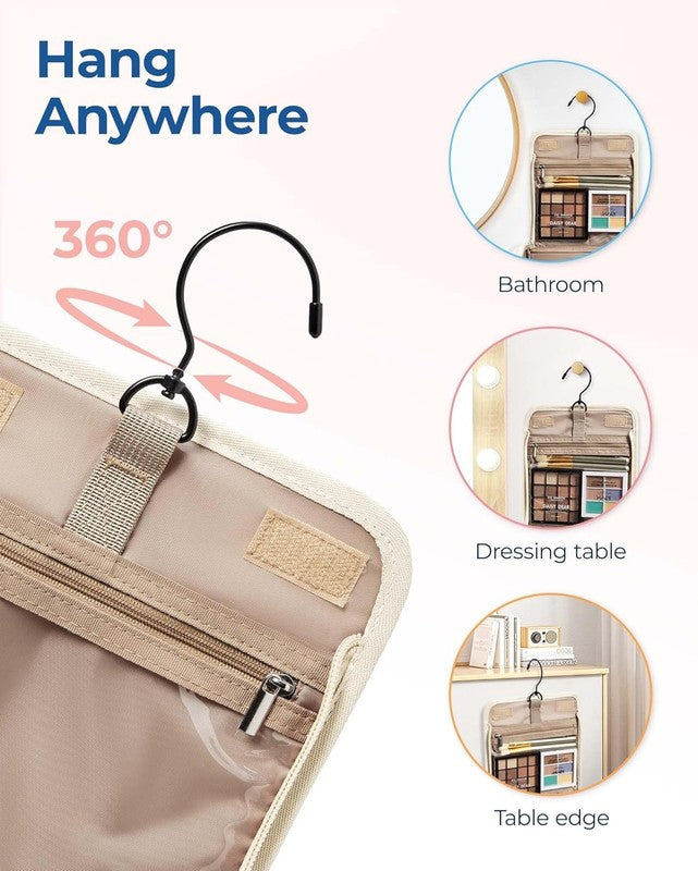 Travel Toiletry Bag Large Hanging Hook Water-Resistant Cosmetic Organizer Women5