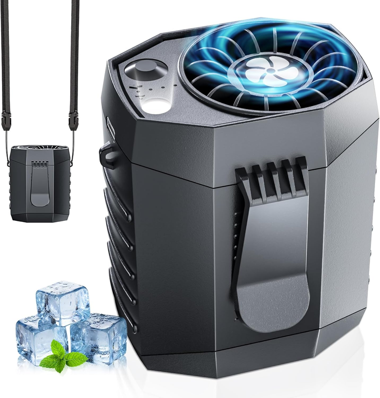 2025 Rechargeable Neck Fan with LED Light, 25H Runtime, 4 Speed Turbo Cooling9