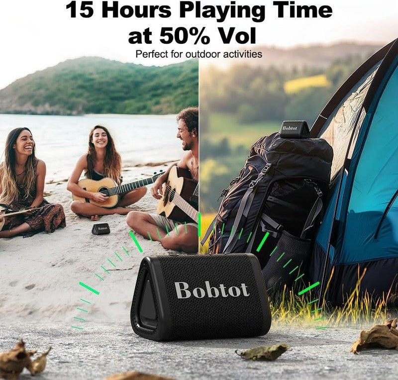 Portable Bluetooth Speaker, IPX7 Waterproof, 15H Playtime, TWS, Bass, Black5