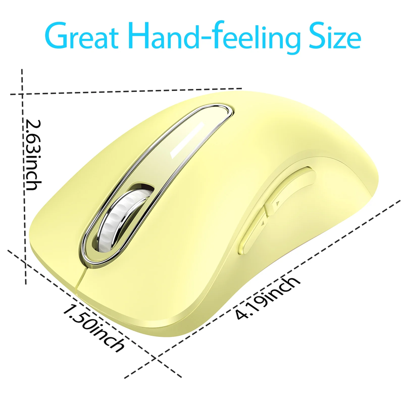 2.4GHz Wireless Mouse 1200 DPI 5 Button USB Receiver PC Laptop Light Yellow6