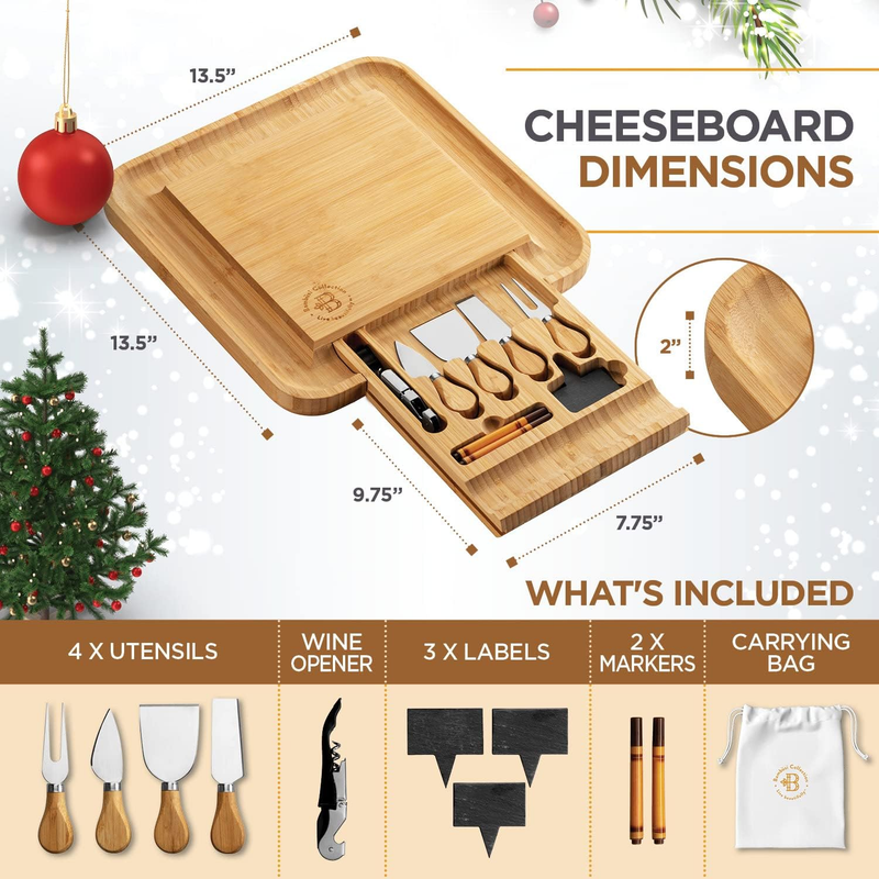 Charcuterie Bamboo Cheese Board & Knife Gift Set Housewarming Wedding 20253
