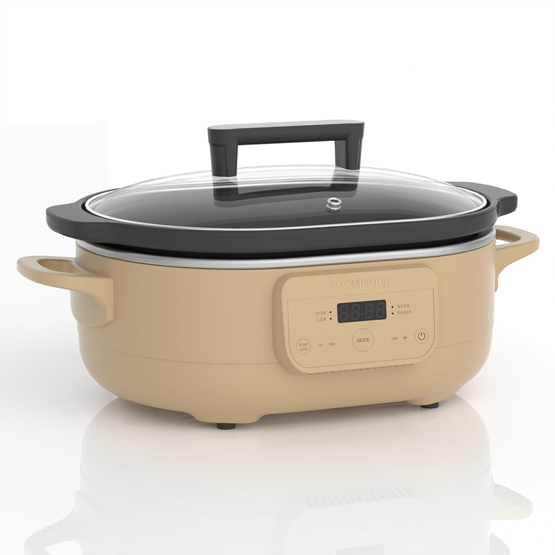 6QT Programmable Slow Cooker w/ Nonstick Pot Keep Warm Brown7