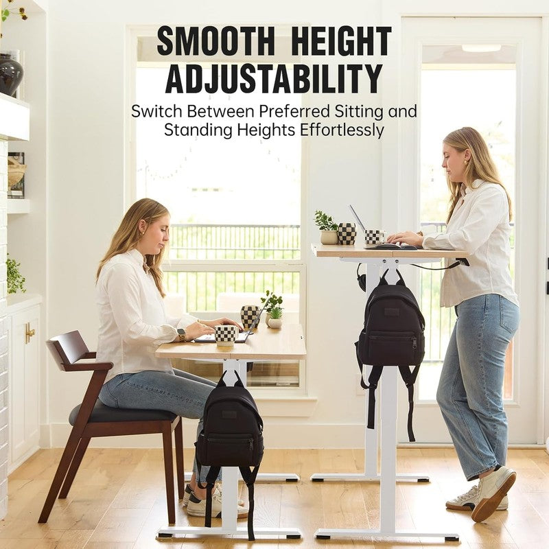 47.2" Electric Standing Desk Sit Stand Wood Top Home Office Nature3
