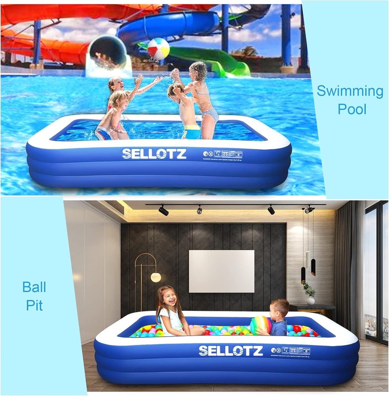 Inflatable Family Pool 120x72 Oversized Thickened Backyard Summer1
