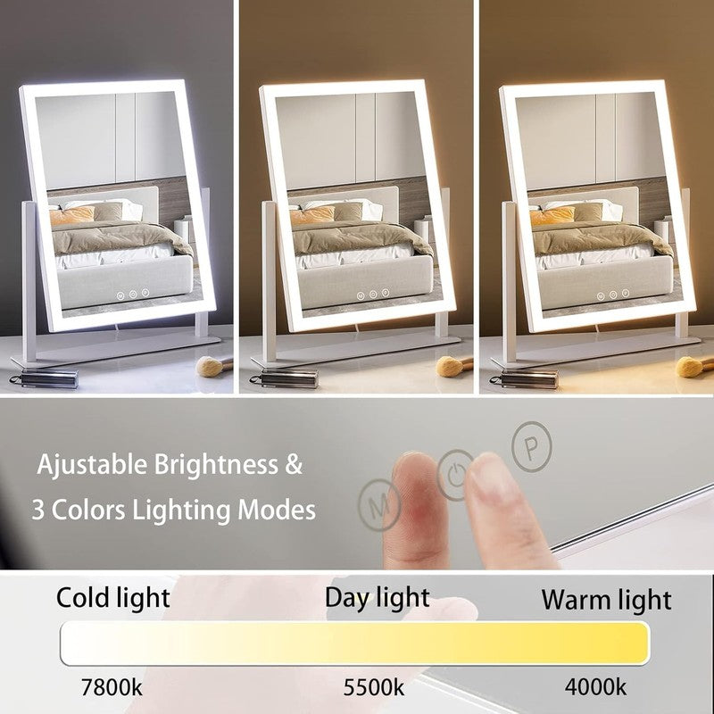 Hollywood Vanity Mirror with Lights, 3 Color Modes, 5X Magnifier, Touch, 360°1