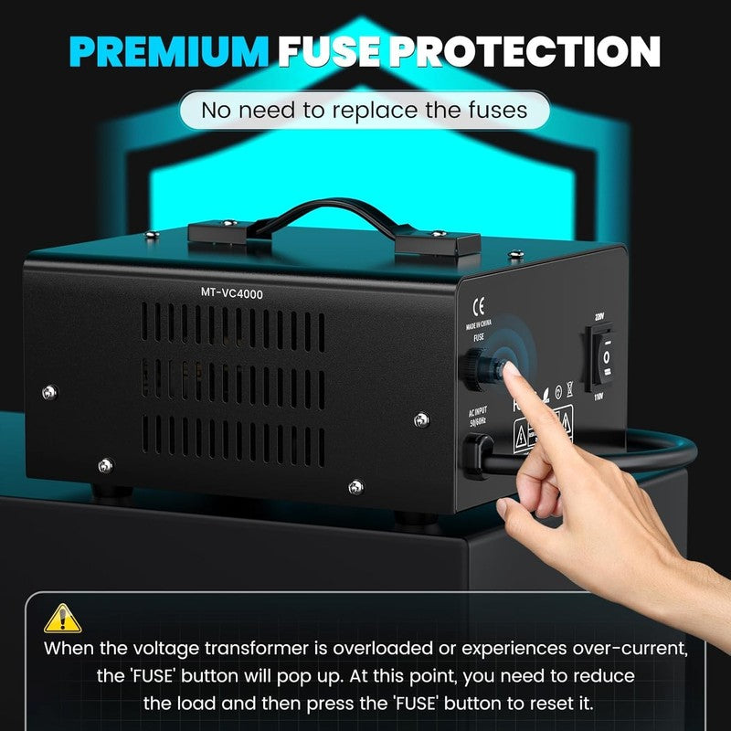 4000W Voltage Converter Transformer(110V to 220V or 220V to 110V) Step Up/Down C6