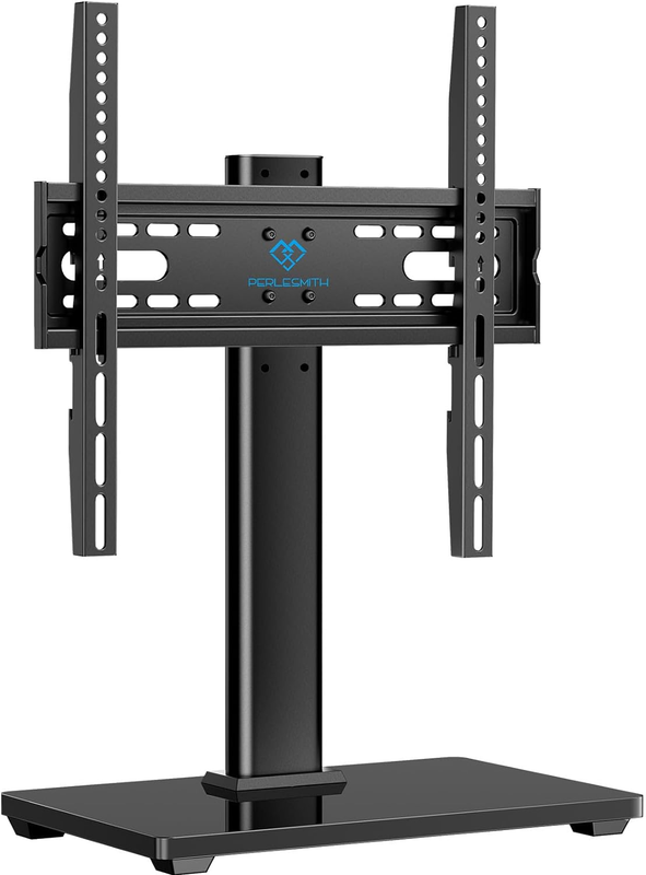 Universal TV Stand for 32–60" TVs, Height Adjustable Mount with Glass Base10