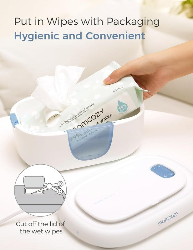 Baby Wipe Warmer 4 Temp Modes Fast Heating Night Light Blue6
