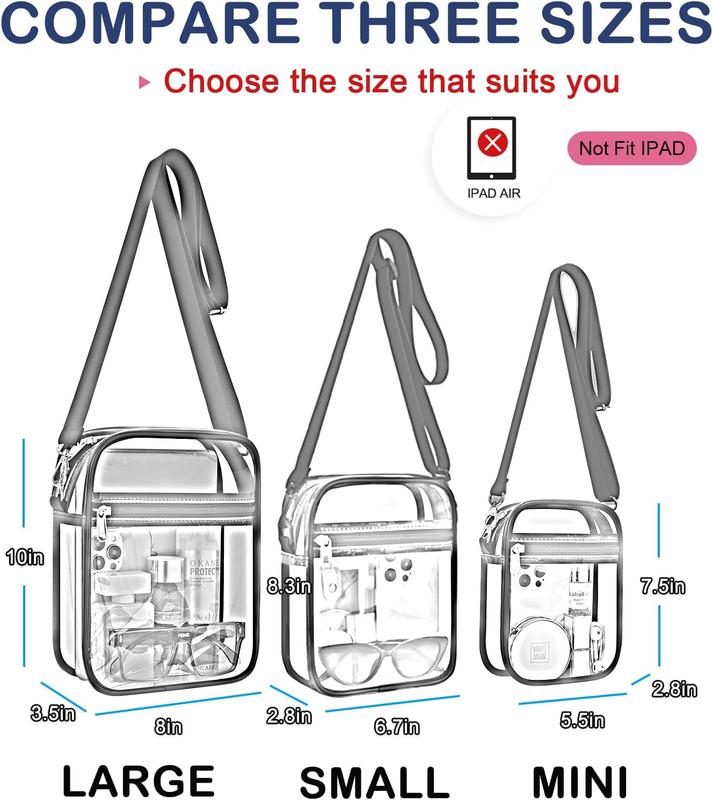 Clear Stadium Approved Crossbody Bag Transparent Messenger Bag Unisex1