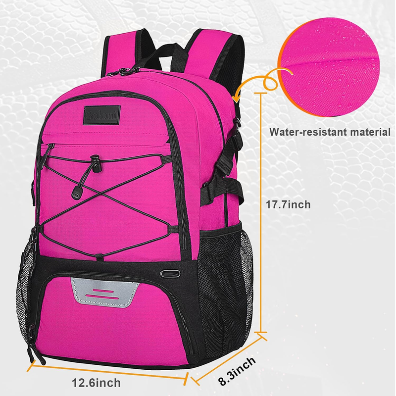 Soccer Basketball Backpack w/ Ball & Shoe Compartment Sports Travel Bag1
