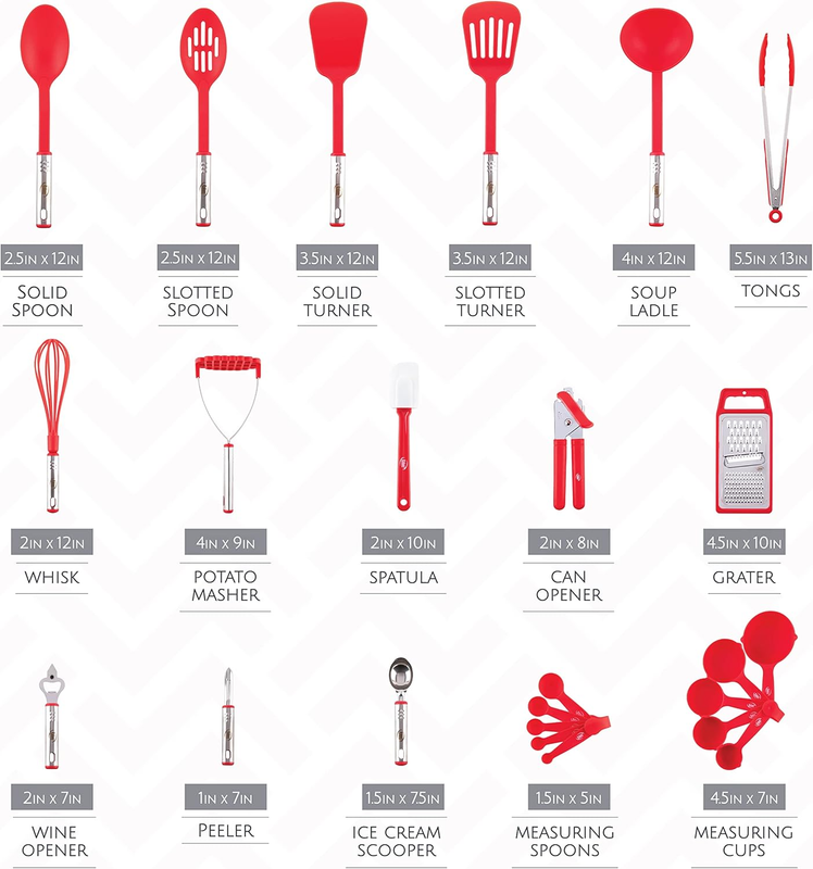 24PC Kitchen Utensil Set Nylon Stainless Steel Cooking Gadgets Tools1