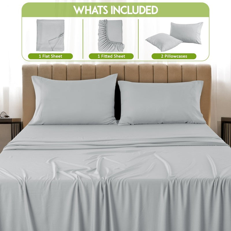 Rayon from Bamboo Blend Queen Sheets Deep Pockets - 4 Piece Cooling Bed Sheets S2