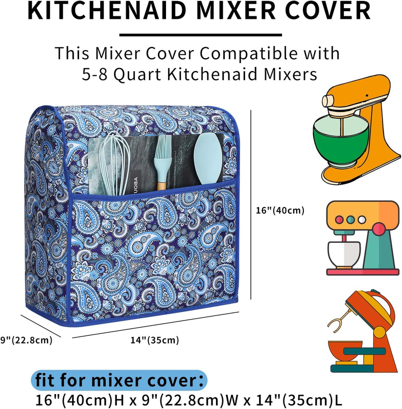 KitchenAid Stand Mixer Cover 5 8 Qt Dust Cover w/ Pockets Black1