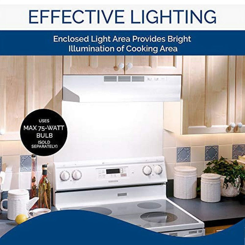 30W In. Ventless under Cabinet Range Hood, White2