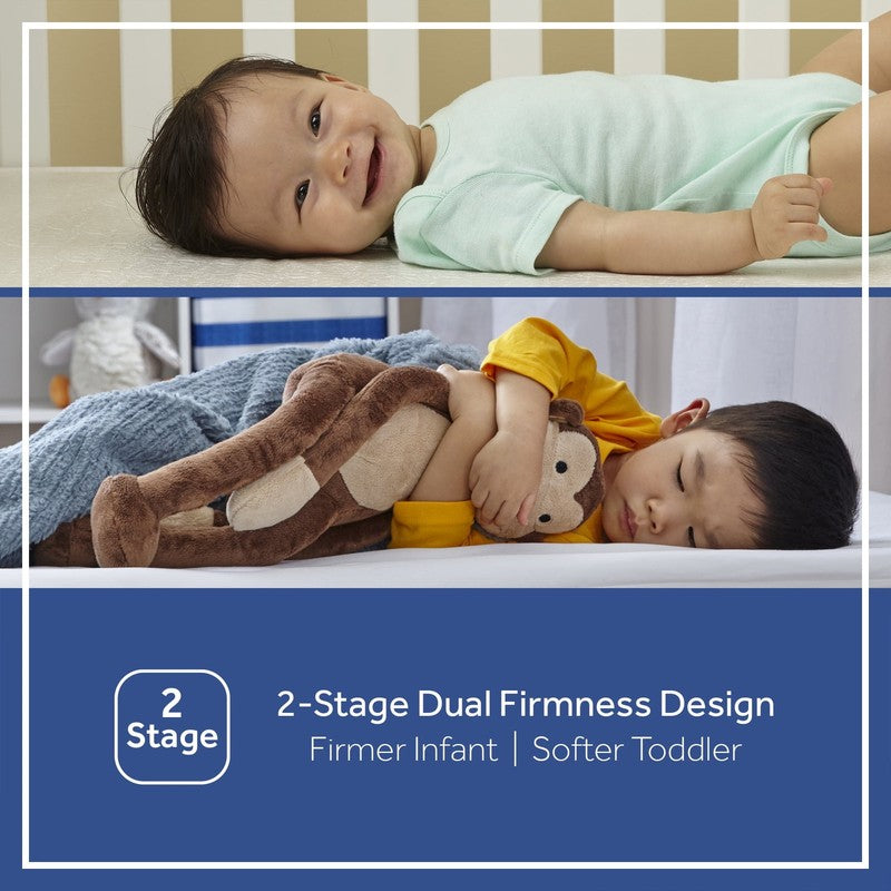 Rest Premium 2 Stage Crib Toddler Mattress 150 Coil Innerspring Gray7