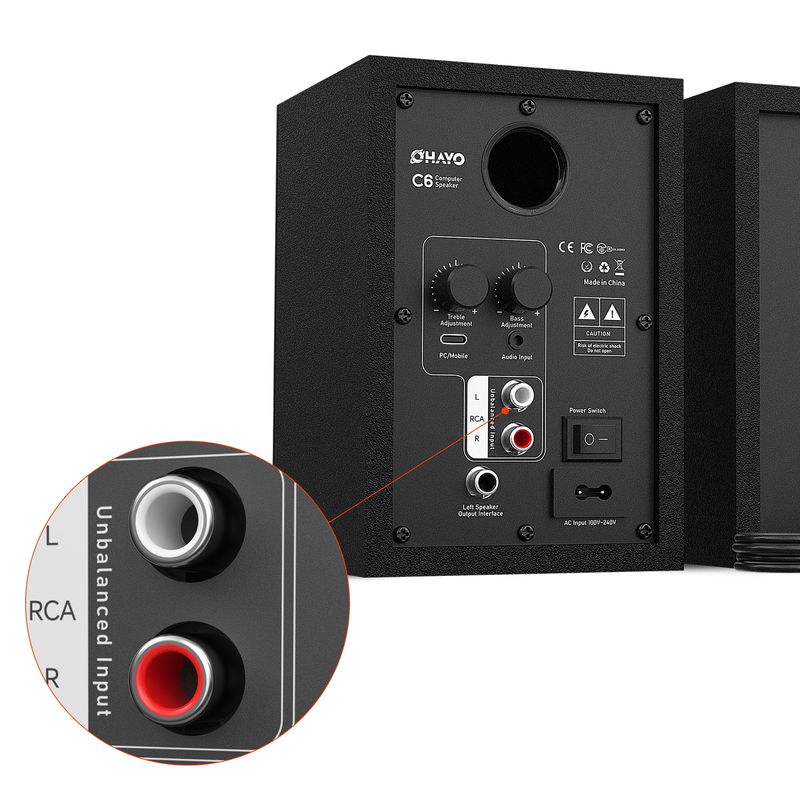 Ortiza 60W Bluetooth 5.3 Computer Speakers USB PC Laptop AUX RCA Black1
