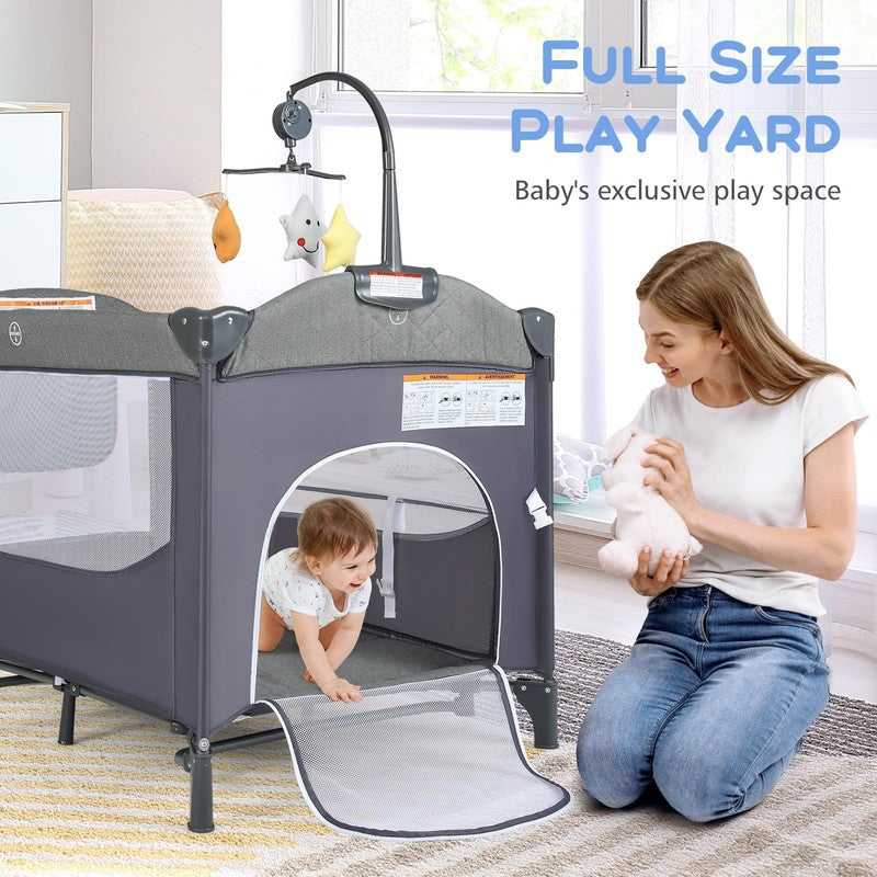 5 in 1 Portable Playard, Larger Size Baby Bassinet Bedside Sleeper, Diaper Chang5
