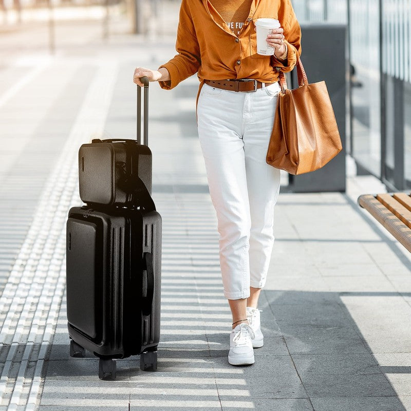 22" Hardside Carry on Luggage 22X14X9 Airline Approved and Expandable Luggage, F9