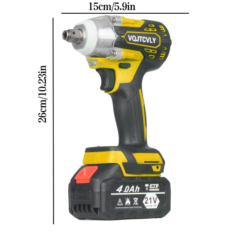 Brushless Impact Driver, 21V Cordless Impact Wrench 1/2 Inch, 2 × 4.0Ah Impact D4