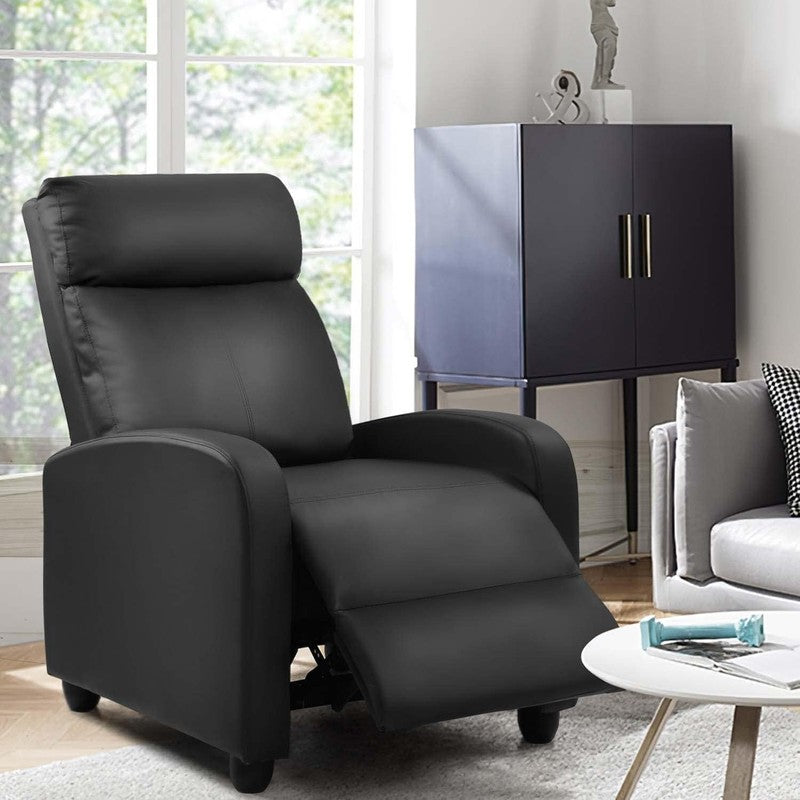 Modern Black Massage Recliner Chair with Padded Cushion for Home Theater1
