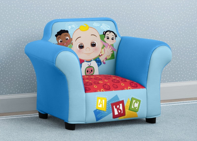 Upholstered Chair with Sculpted Plastic Frame by , Blue1