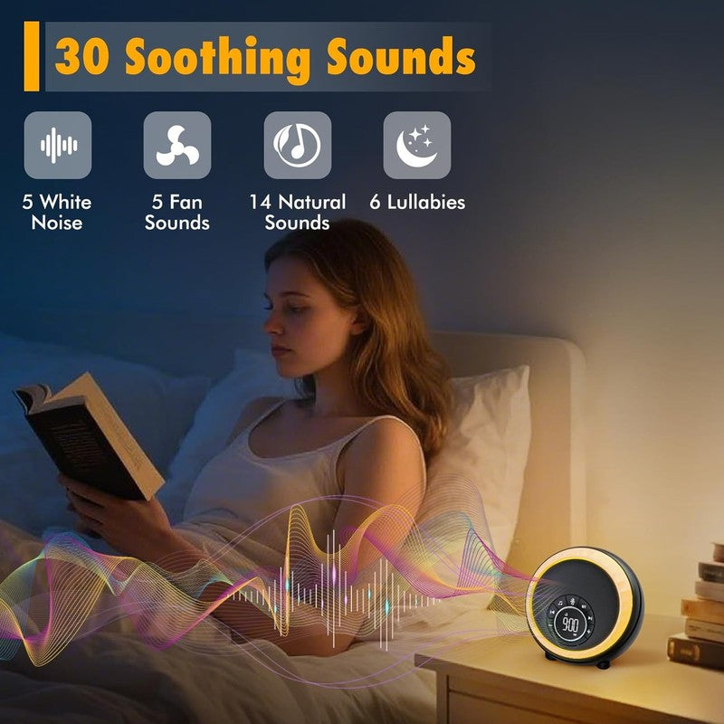 Bluetooth Speaker Alarm Clock, Night Light, White Noise, RGB, Touch Lamp3