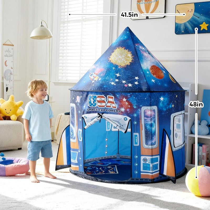Glow in the Dark Rocket Ship Kids Pop Up Play Tent, Indoor/Outdoor Playhouse1
