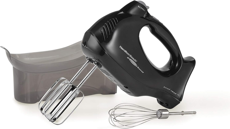 Power Deluxe 6 Speed Hand Mixer – 250W Electric Mixer with Snap On Case, 0