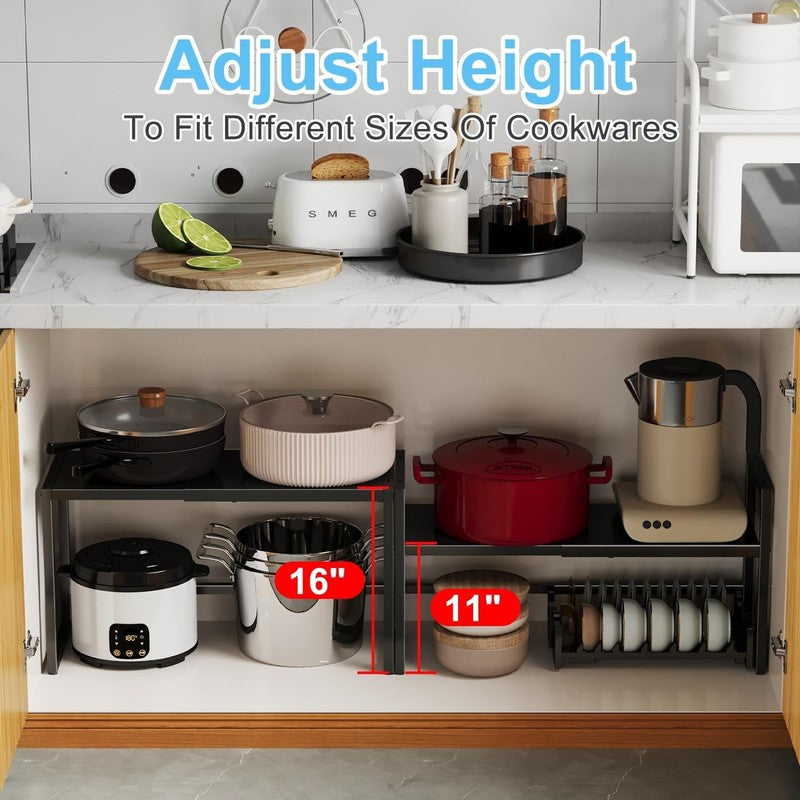 Expandable Metal Storage Shelves Heavy Duty 110lb Adjustable Kitchen Rack4