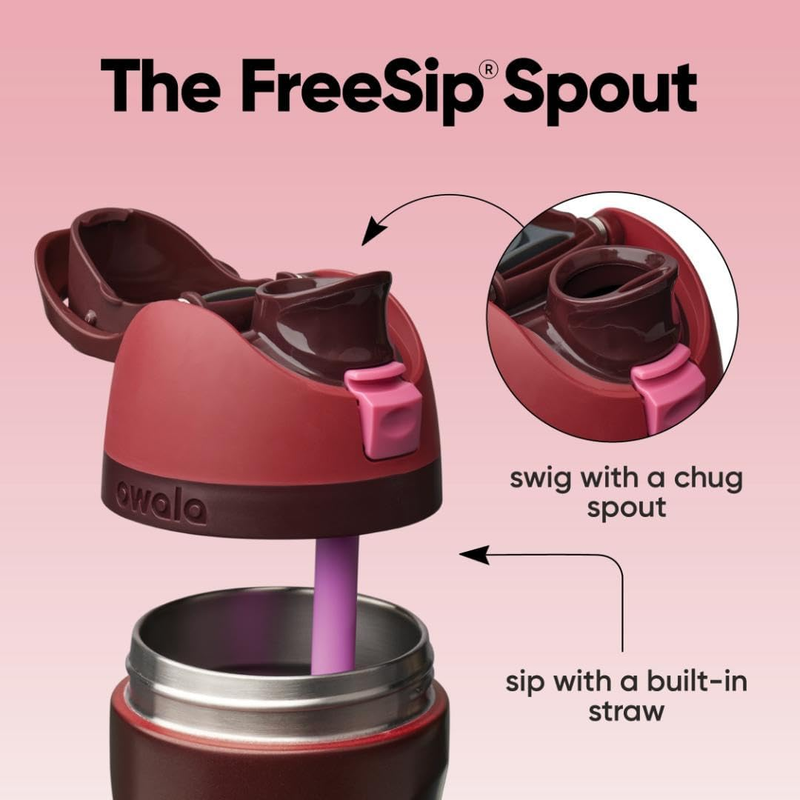 Owala FreeSip 24oz Insulated Stainless Steel Bottle Black Cherry1