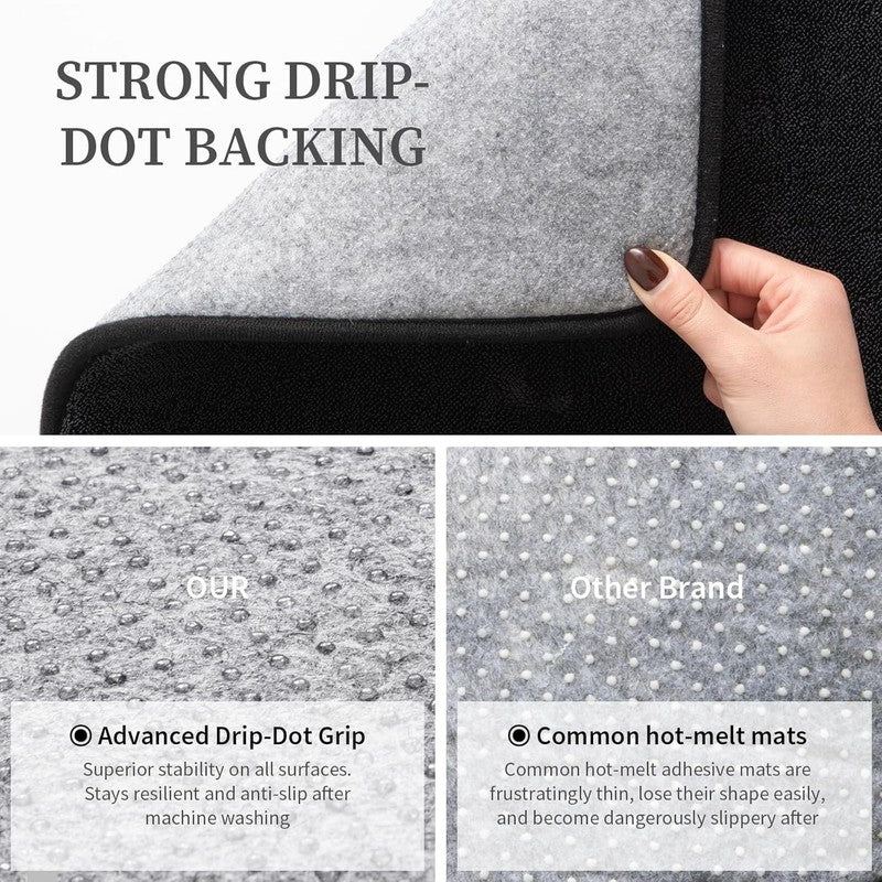 Memory Foam Bathroom Rugs Sets 2 Piece - 0.87" Thick Soft Towel-Like Absorbent B4