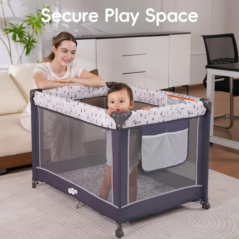 Pack and Play with Bassinet, Portable Playard for Baby1