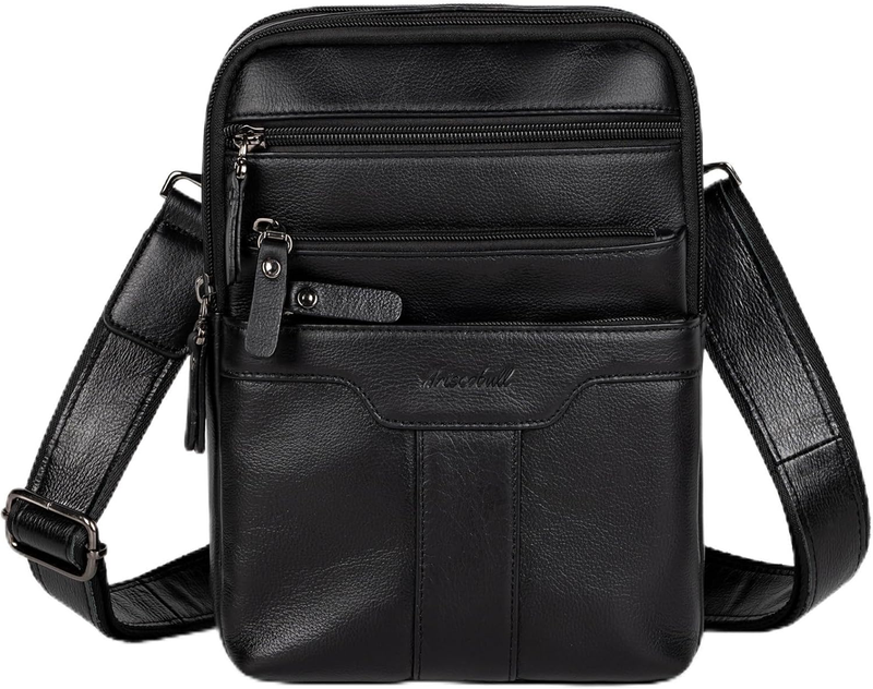 Leather Messenger Bag Men Small Sling Shoulder Crossbody Man Purse Pack0