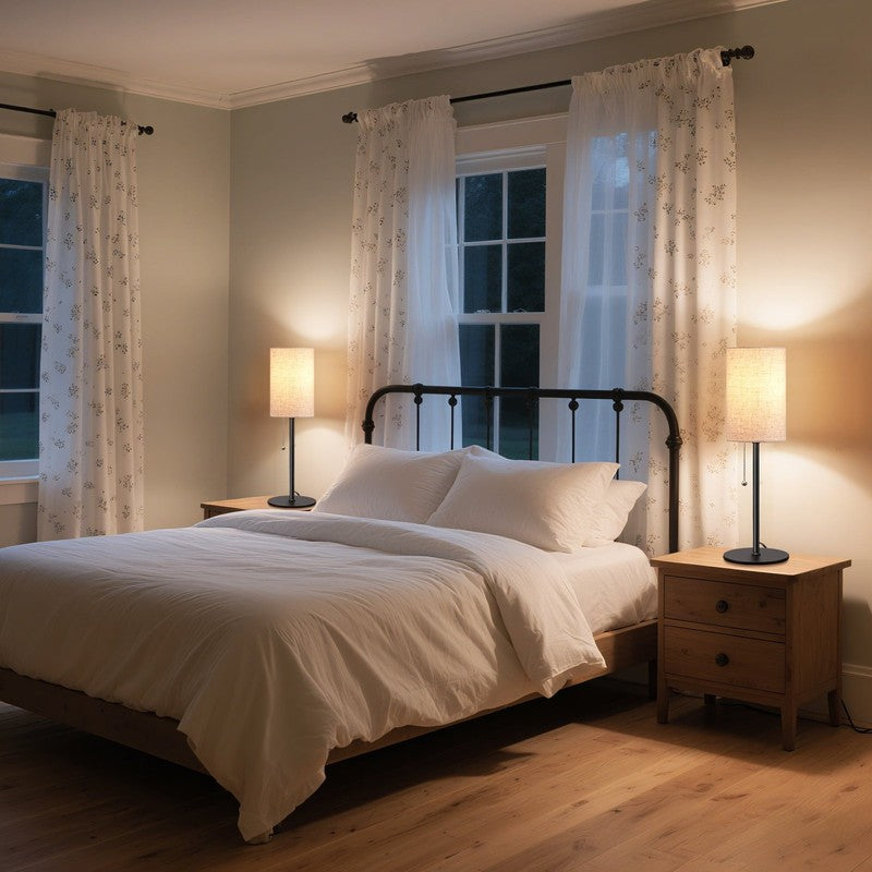 Set of 2 Modern Table Lamps w/ Pull Chain Switch for Bedroom & Living Room5
