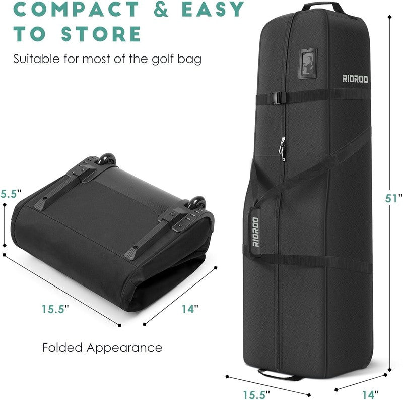 Golf Travel Bag w Wheels Soft Sided 900D Oxford Padded Club Protection Universal2