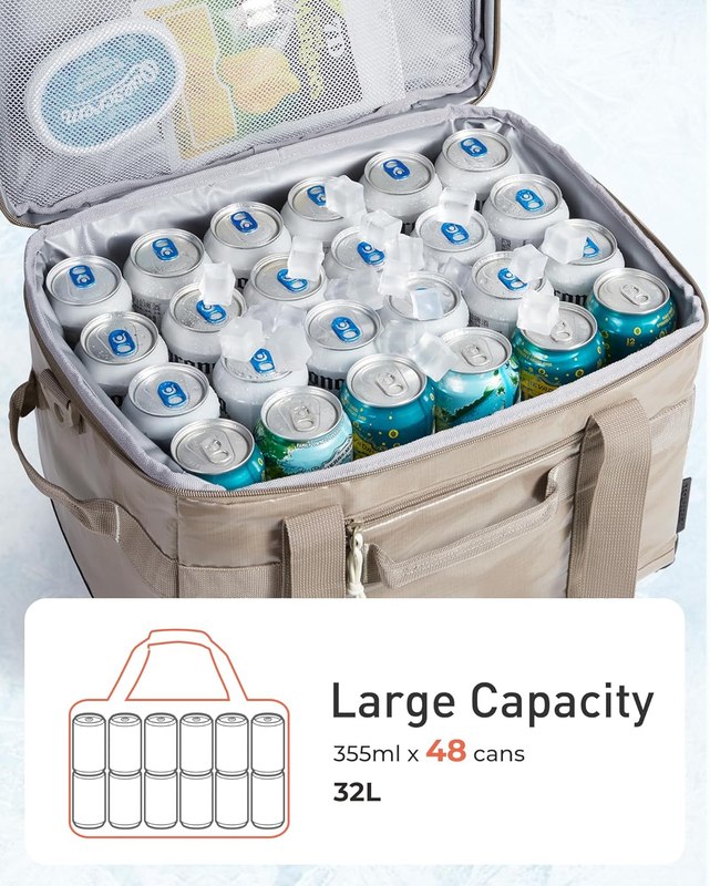 Soft Sided Cooler Bag 48-Can Insulated Collapsible Leakproof Picnic Beach Travel5