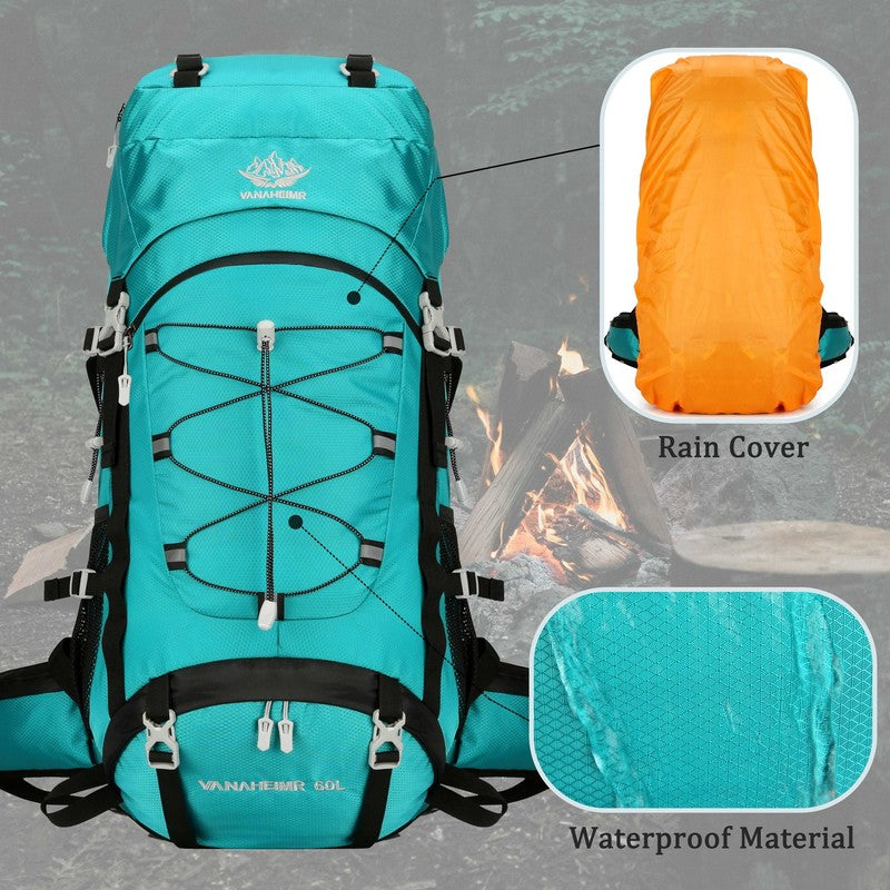 60L Travel Hiking Camping Backpack with Rain Cover, Backpack Water Resistant,Cli4