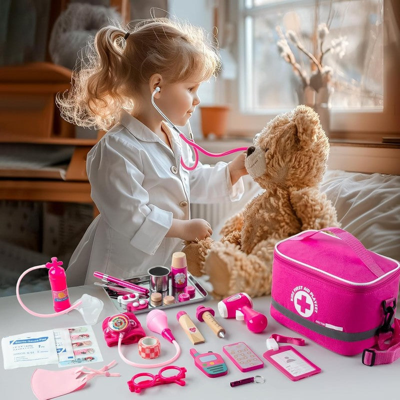 Doctor Kit for Kids Girls, 34 Pcs Kids Doctor Kit for Toddlers 3 5 with Medical 5