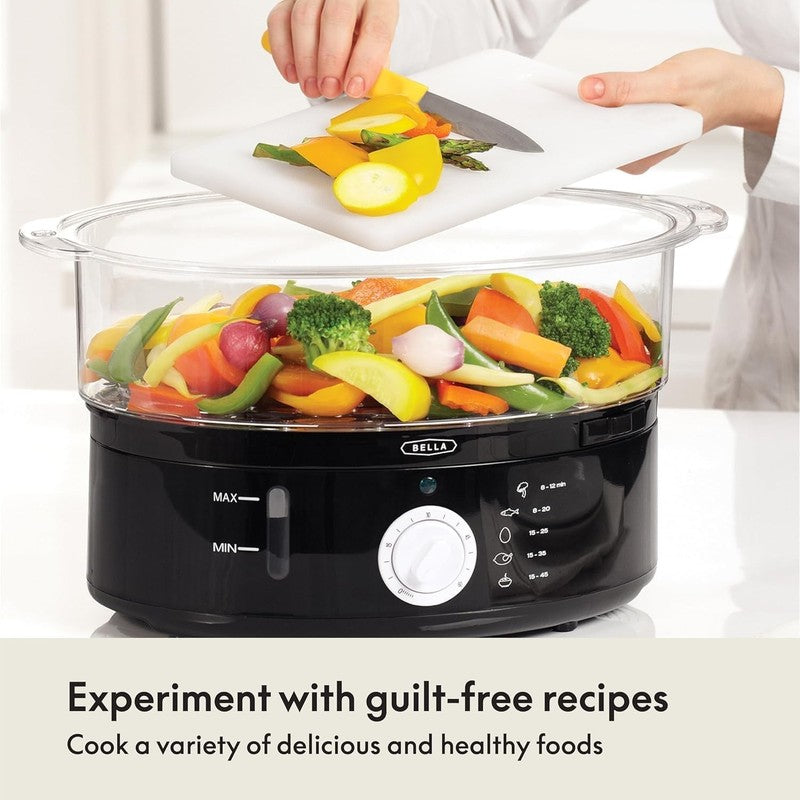 2 Tier Food Steamer 7.4QT Stainless Steel Auto Shutoff Stackable Black5