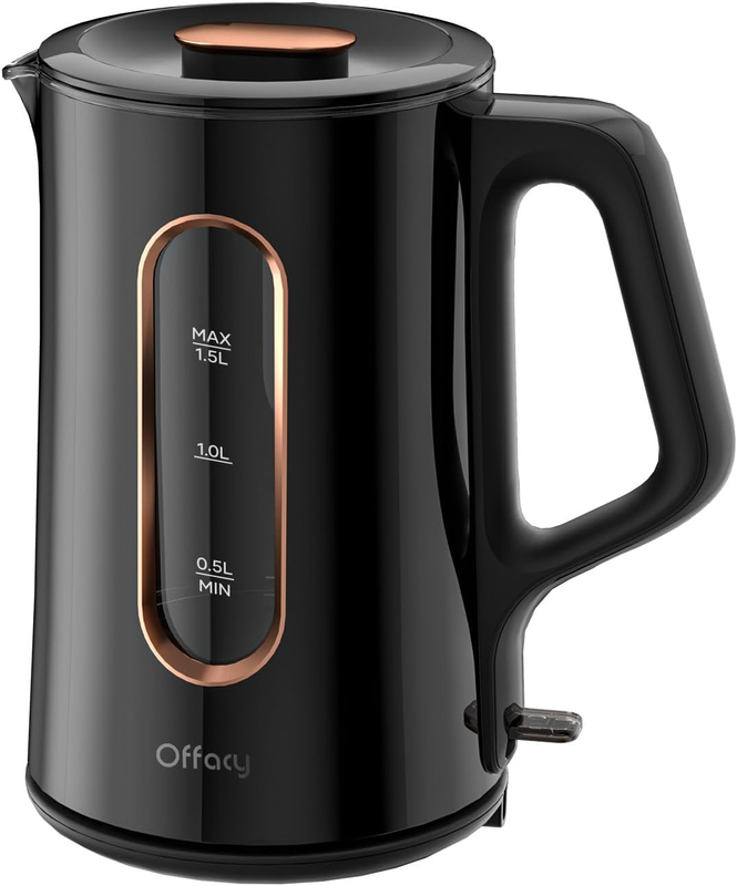 Electric Kettle 1.5L 1200W Double Wall Glass Fast Boil Hot Water Boiler Black7