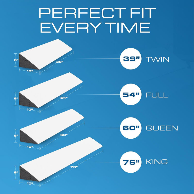 Bed Wedge Pillow Queen 60" Sleep Apnea Acid Reflux Back Pain Relief6