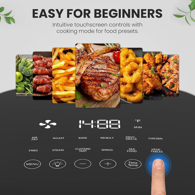 6QT Square Air Fryer, 12-in-1, 400°F, Roast, Bake, Dehydrate, Nonstick, White2