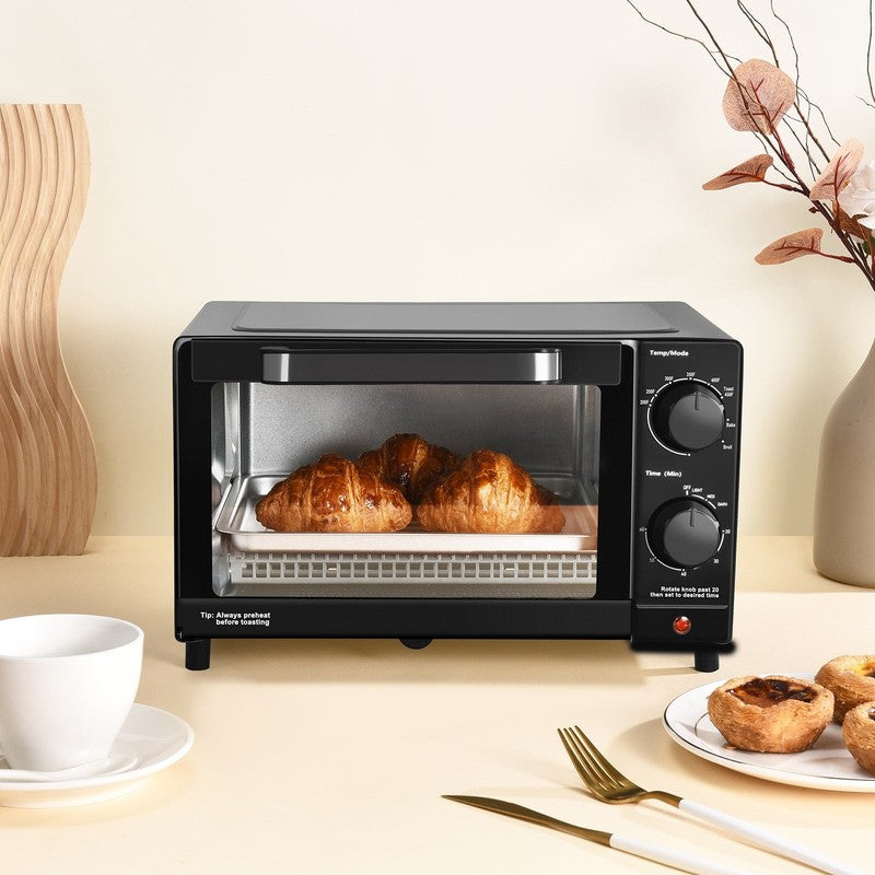 4-Slice Countertop Toaster Oven with Bake Pan & Rack, 3 Settings, Black8