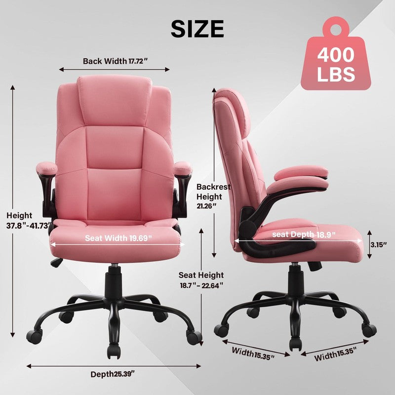 Leather Office Chair, Big and Tall Office Chair 400LBS Wide Seat Ergonomic Compu1
